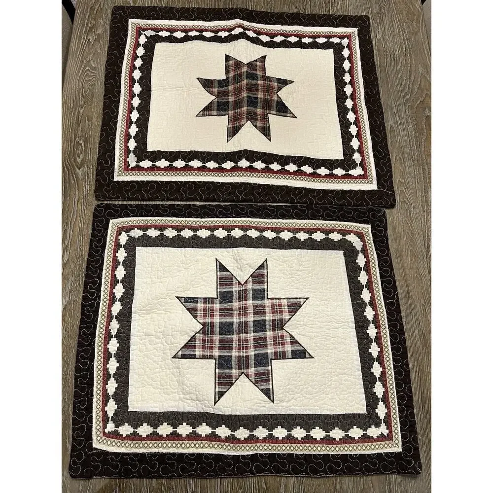 Ruff Hewn Farmhouse Pair Quilted Patchwork Pillow‎ Shams